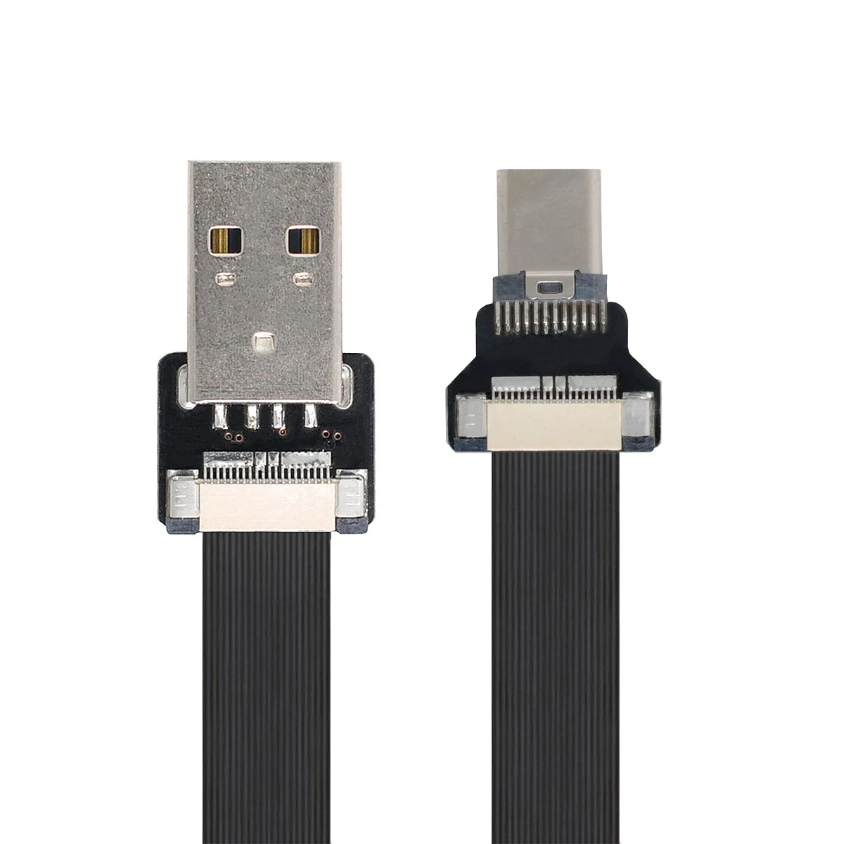 Кабел USB 2.0 Type-A за свързване към USB-C Type-C за пренос на данни плосък тънък гъвкав кабел за FPV, та и телефони Изображение 0
