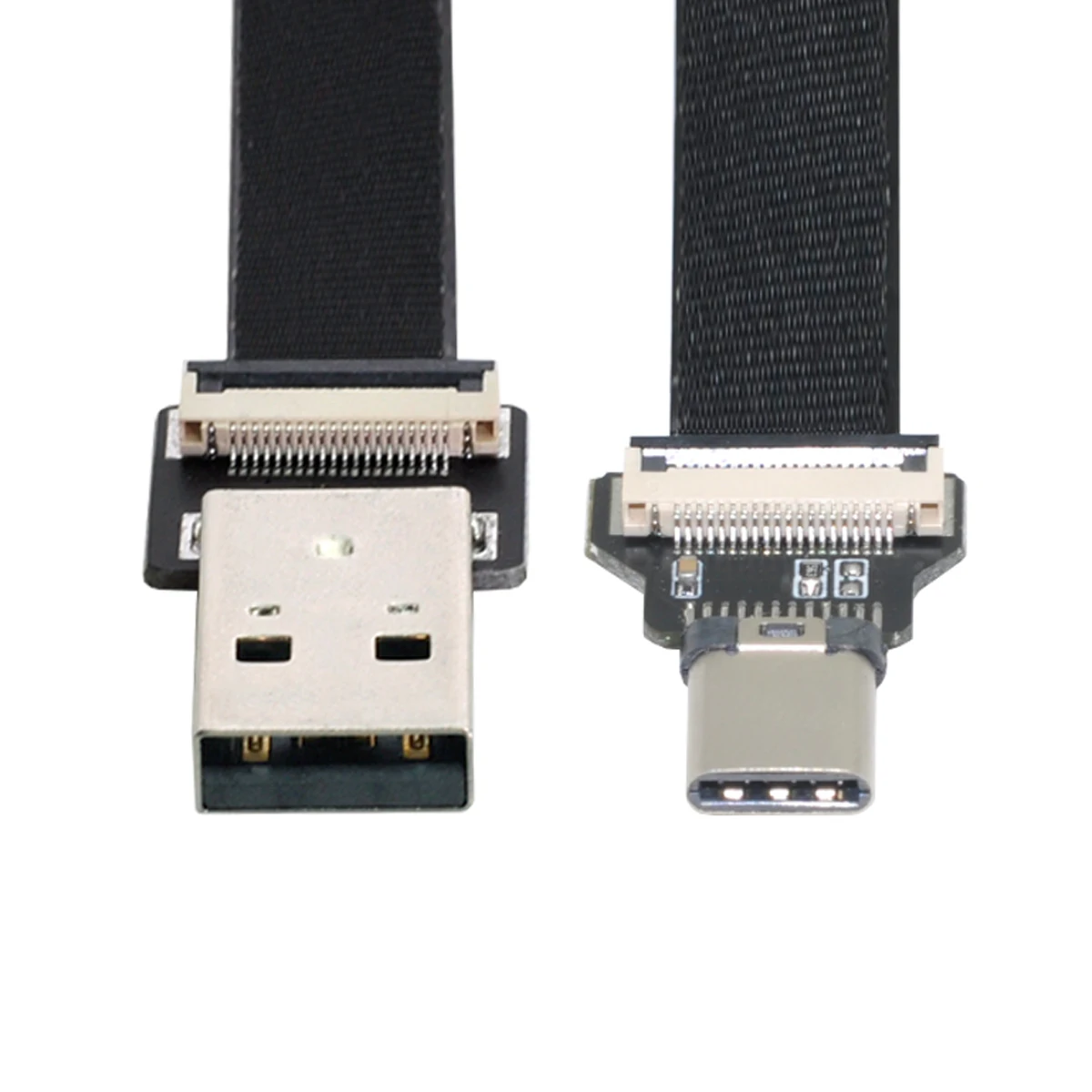 Кабел USB 2.0 Type-A за свързване към USB-C Type-C за пренос на данни плосък тънък гъвкав кабел за FPV, та и телефони Изображение 2