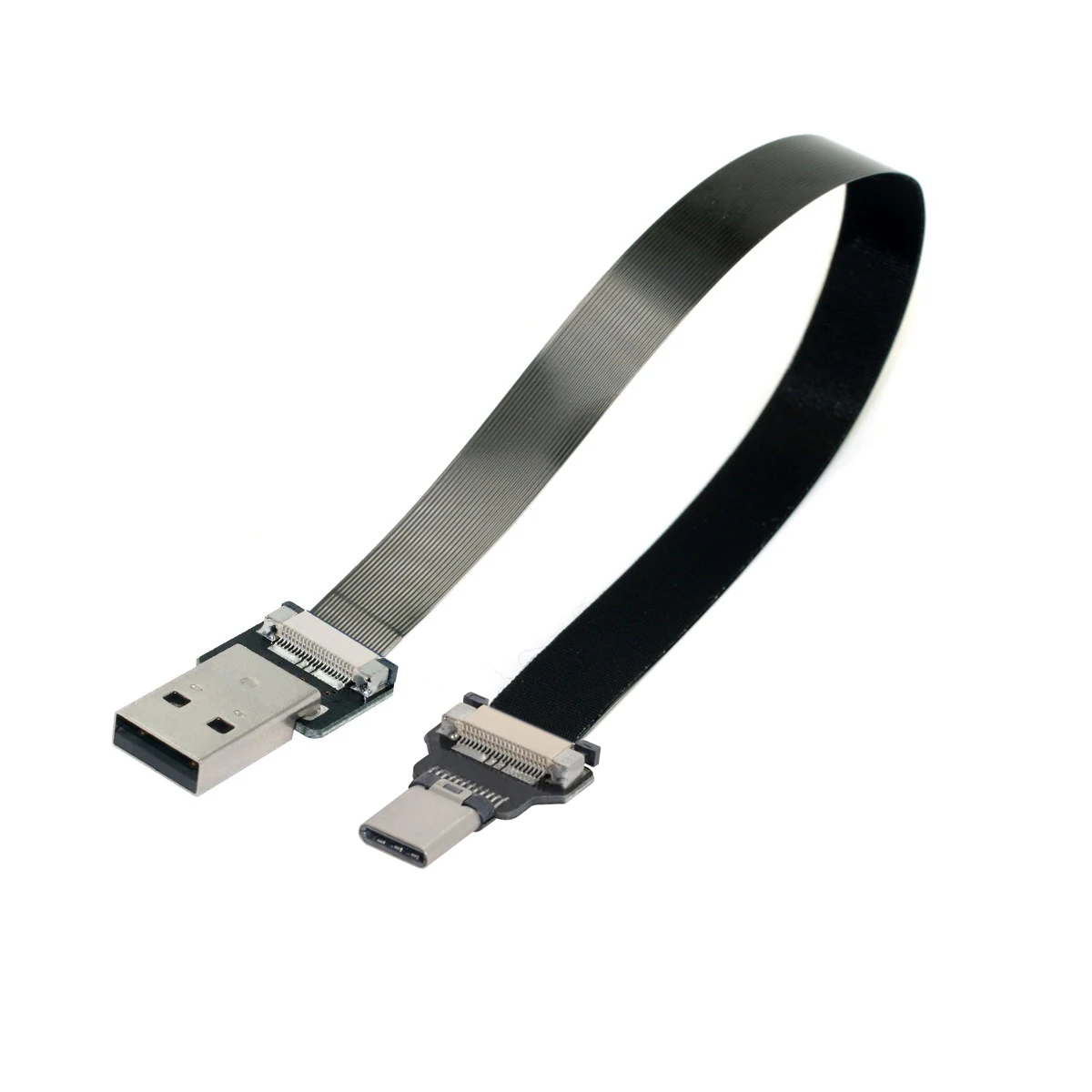 Кабел USB 2.0 Type-A за свързване към USB-C Type-C за пренос на данни плосък тънък гъвкав кабел за FPV, та и телефони Изображение 5
