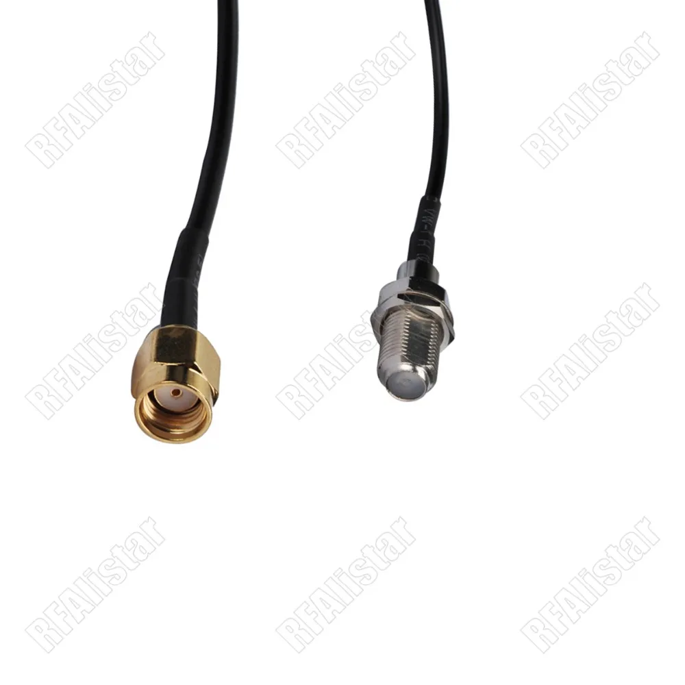 Конектор F-тип на конектора RP-SMA (между пръстите конектор) RF-Косичка Монтаж Коаксиален кабел RG174 с ниски загуби За безжична комуникация 15 см/30 см/50 см/1 М/2 М Изображение 0