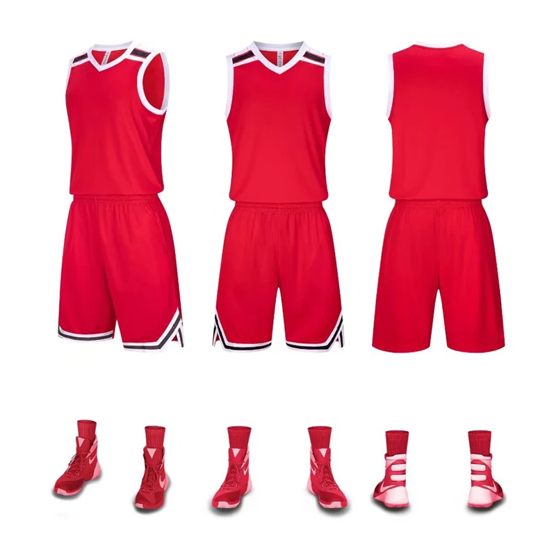 Нови висококачествени комплекти за мъжки баскетбол форми, Спортни облекла, бързо съхнещи младежки баскетболни потници, Спортни костюми за колеж Изображение 4