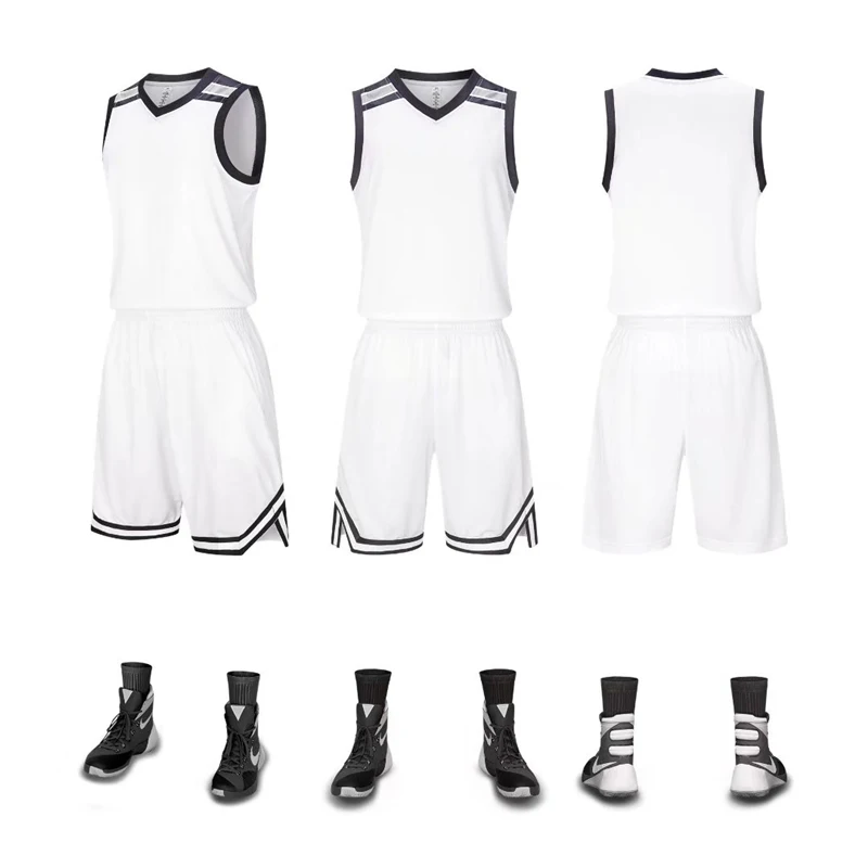 Нови висококачествени комплекти за мъжки баскетбол форми, Спортни облекла, бързо съхнещи младежки баскетболни потници, Спортни костюми за колеж Изображение 5
