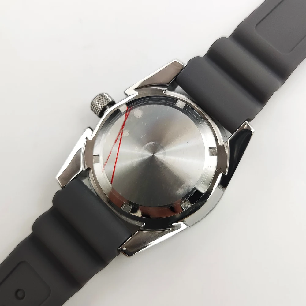 Мъжки часовник 42 мм автоматичен часовник Samurai, светещи часовници калибър NH36, сив каишка от каучук, син сапфир Изображение 5