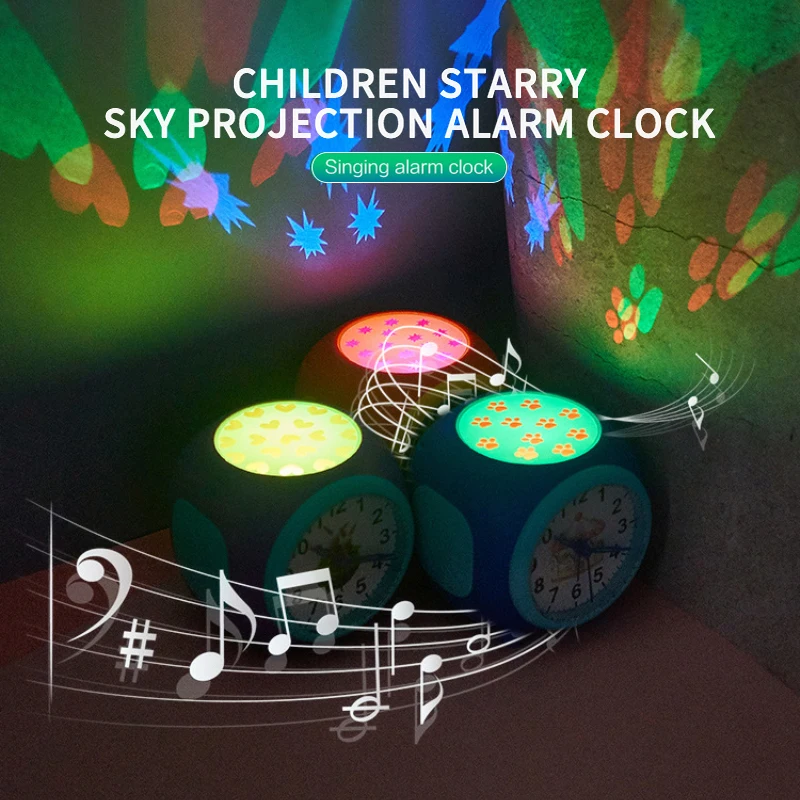 Музика Естествени тонове Проекция Цветен модел Проекция Декор на детска стая alarm clock Тъпо Начало декор Звукови часовници Изображение 0