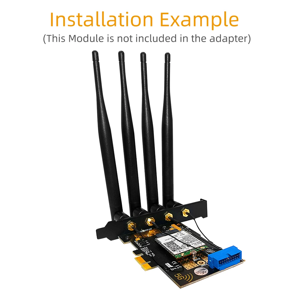 M. 2 Wifi Модул за връзка към картата на разширяване на PCIE X1/USB 3.0, 4 Антени, Слот за NANO SIM карта, Ключ NGFF B за Безжичен модул 30x42/52 3G, 4G 5G M2 Изображение 4