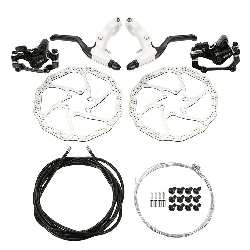 Комплект дискови спирачки за планински велосипед отпред и отзад с кабелна тръба, комплект спирачни лостове, определени дискови спирачки, комплект дискови спирачки Изображение 0