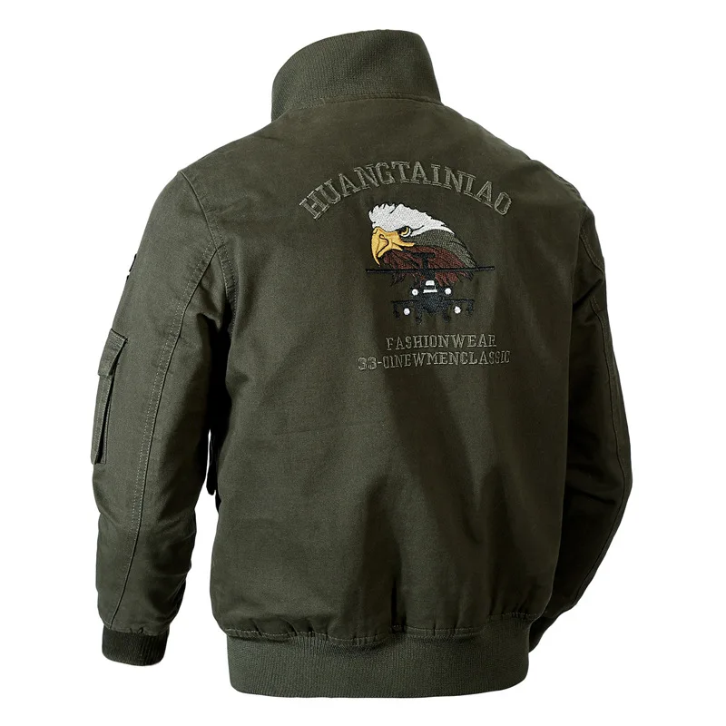 ABOORUN зимни мъжки военно яке, сако-бомберы с бродерия хартата на САЩ, мъжко гъст топло приталенное палто P6044 Изображение 1