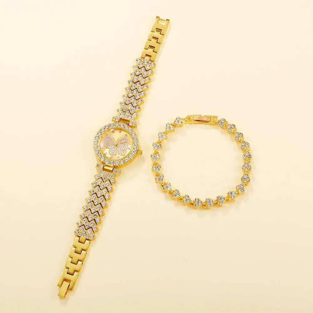 Дамски часовник с папийонка и циферблат, фирмен дизайн, дамски часовници с метална гривната, кварцов с луксозни модни часовници с диаманти Изображение 5