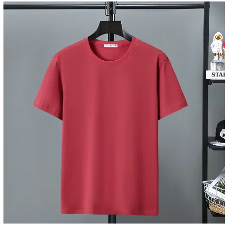  Лятна памучен мъжка тениска с къс ръкав, ежедневни однотонная риза с кръгло деколте, без тениска за мъже, тениски  Изображение 2