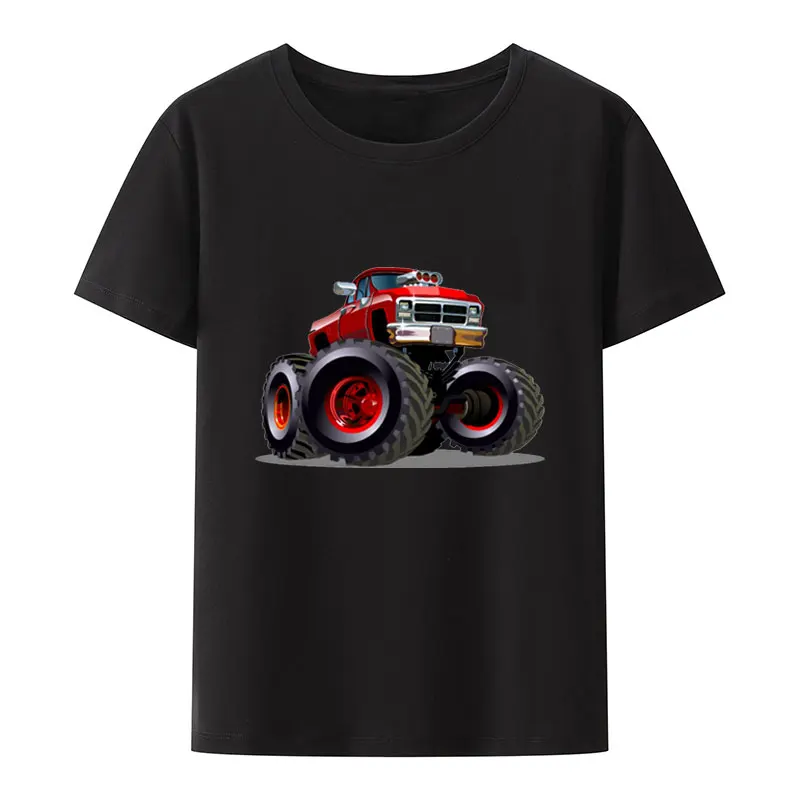 Мъжки Памучен риза в стил Хип-хоп Битник Monster Truck Унисекс С Къс ръкав, Готина, Удобна Риза на Harajuku, Ежедневни Свободна Градинска Облекло Изображение 0