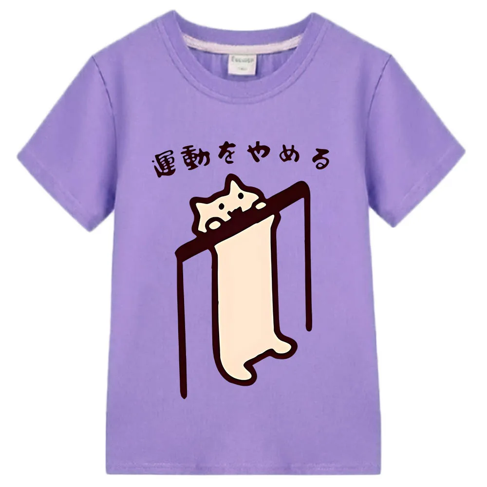 Ежедневни тениски One Котка с аниме, сладки тениски с изображение на анимационни герой на Манга за момчета, 100% памук, модна тениска с къс ръкав и модел за момичета Изображение 0