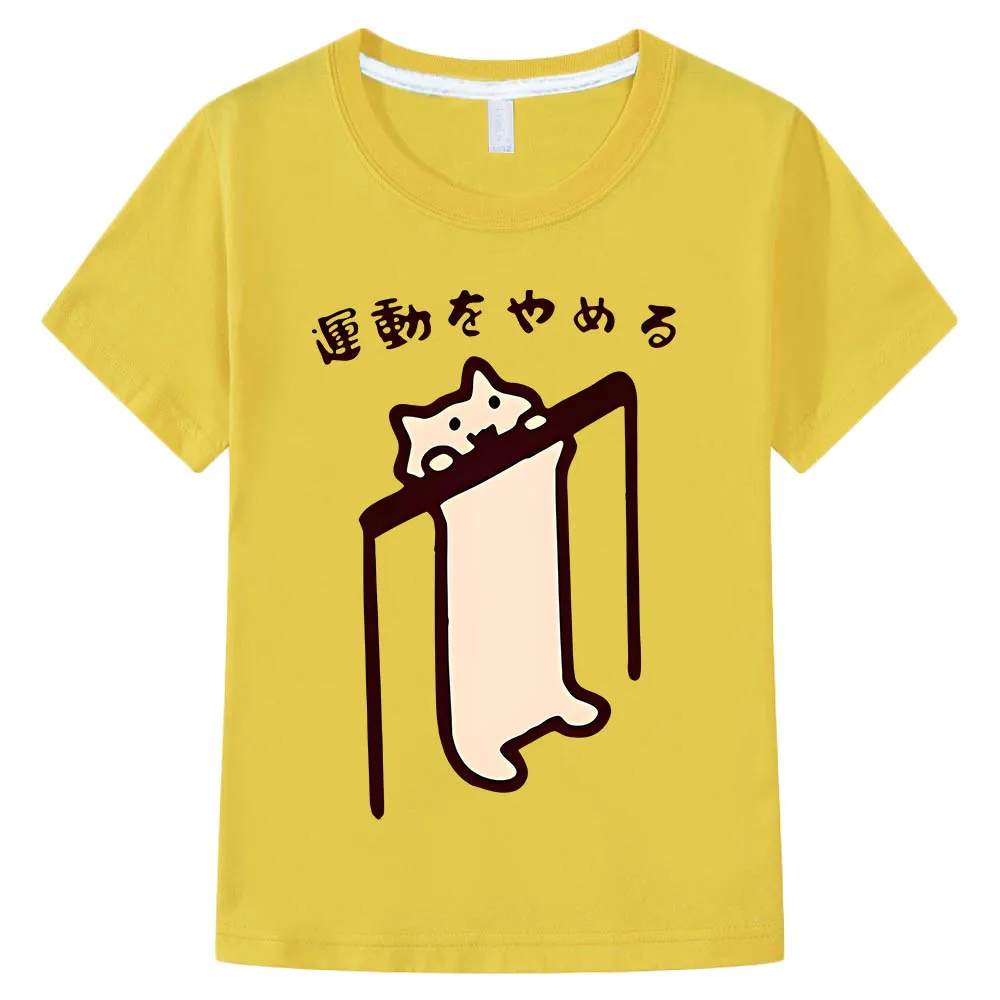 Ежедневни тениски One Котка с аниме, сладки тениски с изображение на анимационни герой на Манга за момчета, 100% памук, модна тениска с къс ръкав и модел за момичета Изображение 1