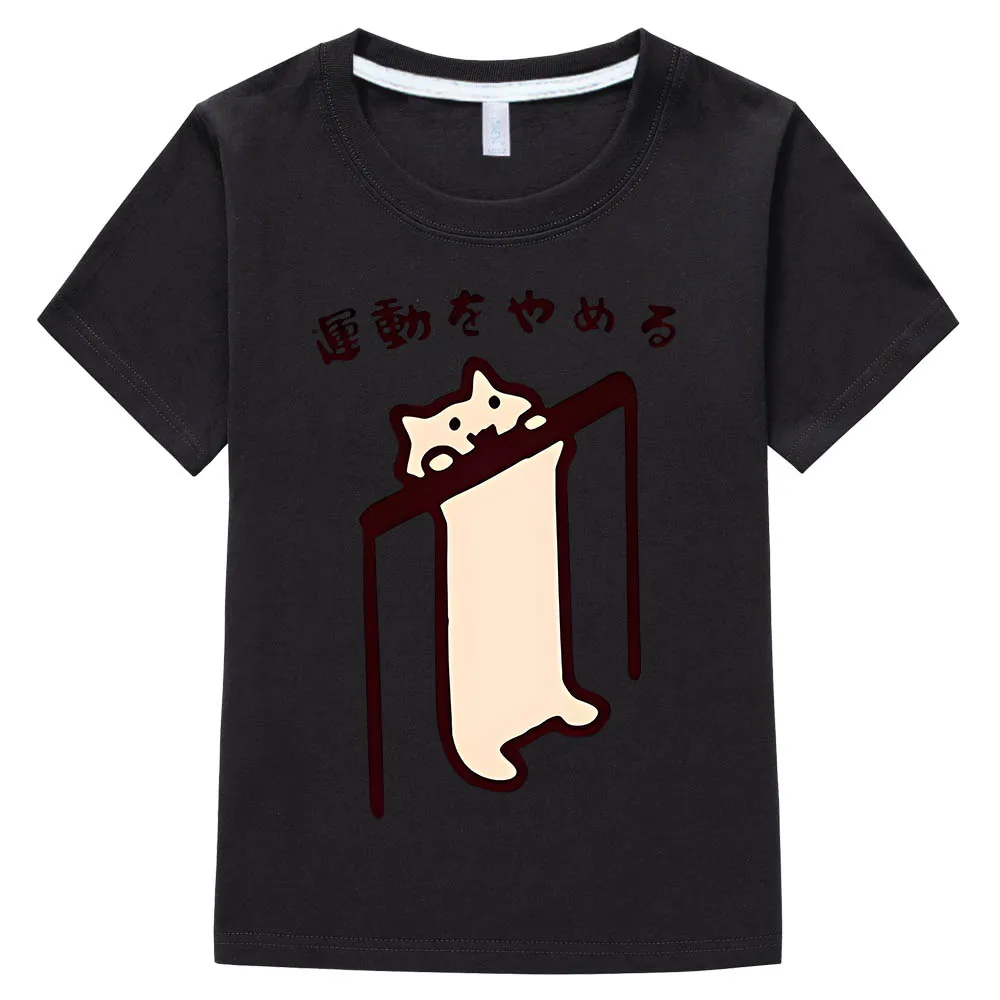 Ежедневни тениски One Котка с аниме, сладки тениски с изображение на анимационни герой на Манга за момчета, 100% памук, модна тениска с къс ръкав и модел за момичета Изображение 2