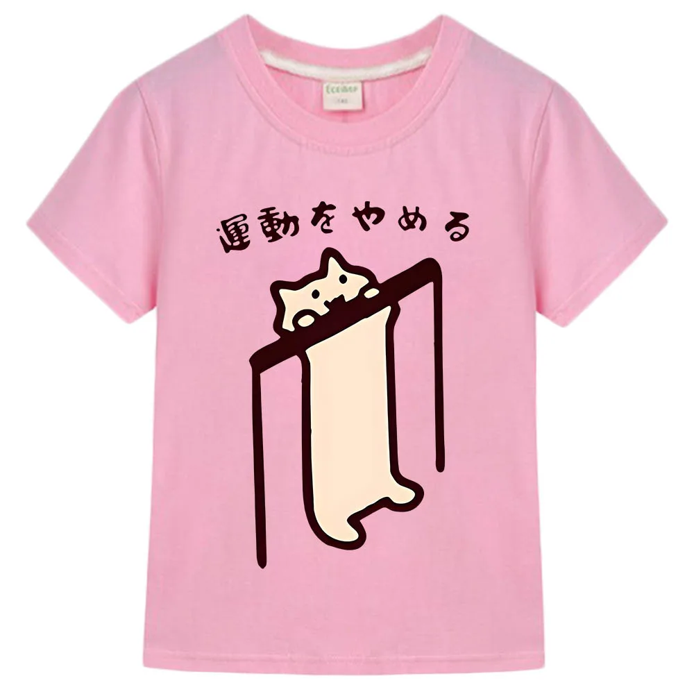 Ежедневни тениски One Котка с аниме, сладки тениски с изображение на анимационни герой на Манга за момчета, 100% памук, модна тениска с къс ръкав и модел за момичета Изображение 3