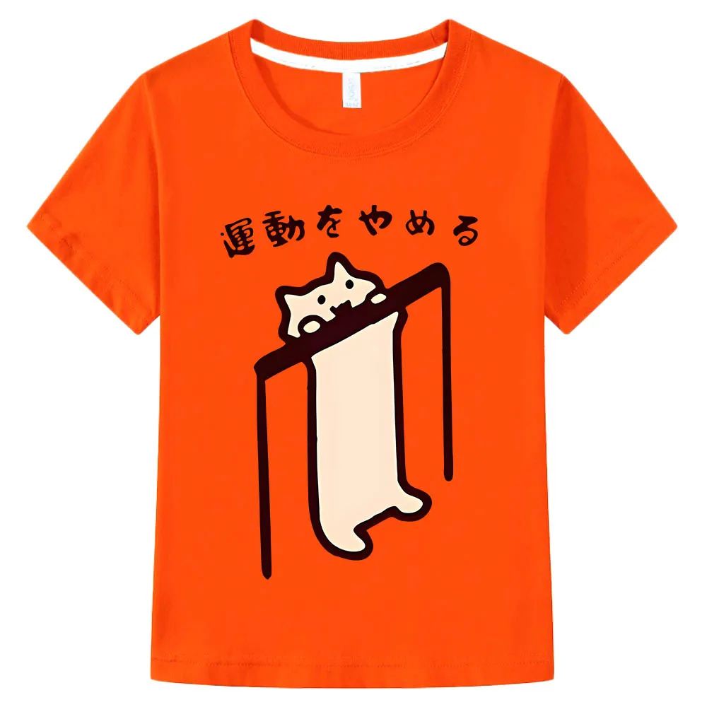 Ежедневни тениски One Котка с аниме, сладки тениски с изображение на анимационни герой на Манга за момчета, 100% памук, модна тениска с къс ръкав и модел за момичета Изображение 4