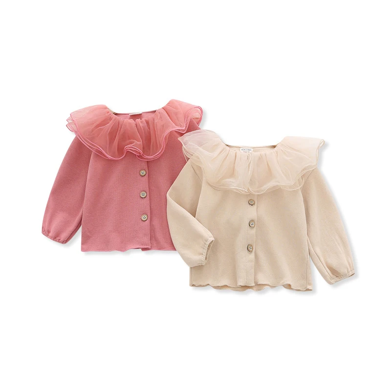 DIIMUU от 1 до 7 години, дрехи за малките момичета, детски облекла, памучни ризи с дълги ръкави, модерен пролетно-есенни блузи Изображение 5
