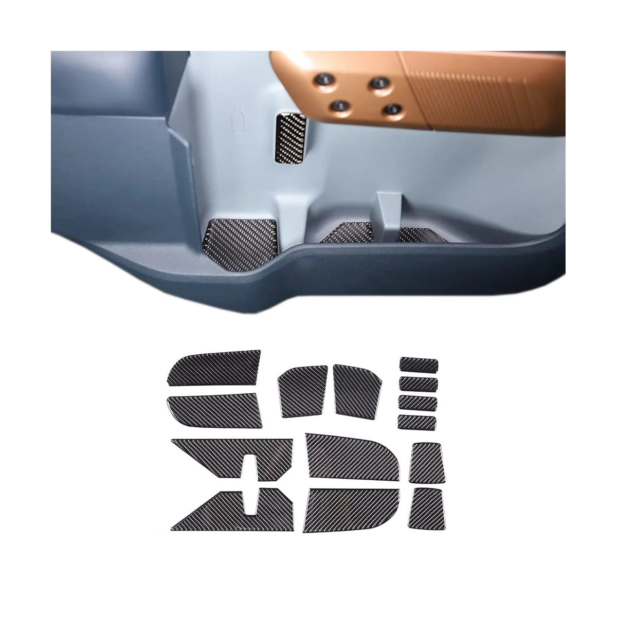 Комплект подложки за автомобилни врати, въздушни етикети за Ford Maverick 2022 2023, Аксесоари за интериора - Меко въглеродни влакна Изображение 5