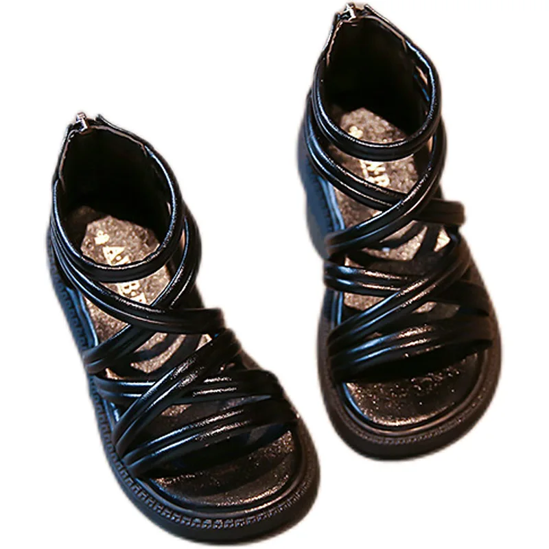 Модни летни сандали за момичета, дамски детски плажни обувки за малки и големи деца, Размерът на 23-36 подметка Изображение 4