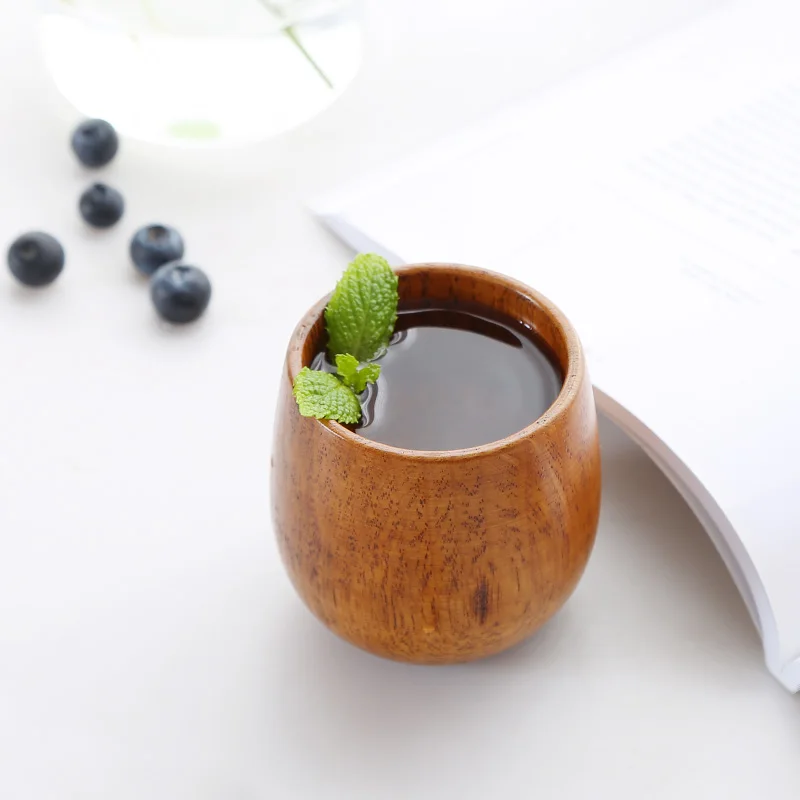 Японската дървена чаена чаша, Дървени чаши чай, една чаена чаша от естествено масивно дърво, кафеена чаша, Винена чаша за пиене на чай, Вино, бира, 100 мл Изображение 2
