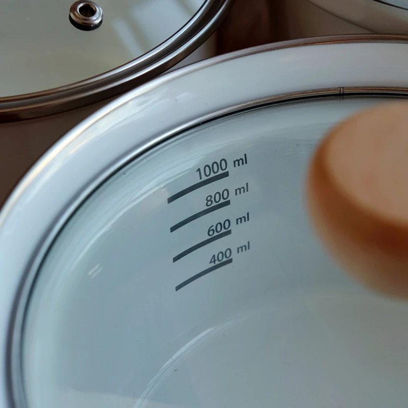 Удебелена эмалевая анти-гореща дръжка, градуированная тенджера за супа, молочник с капак, използването на индукция на нагревателя Изображение 3