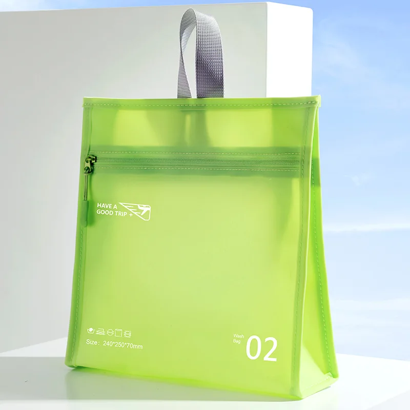 Открийте проста чанта-тоут от PVC желейного цветове, дамски чанти-организаторите, дизайн 2023, Козметика, органайзер за грим, пътна косметичка за жени Изображение 1