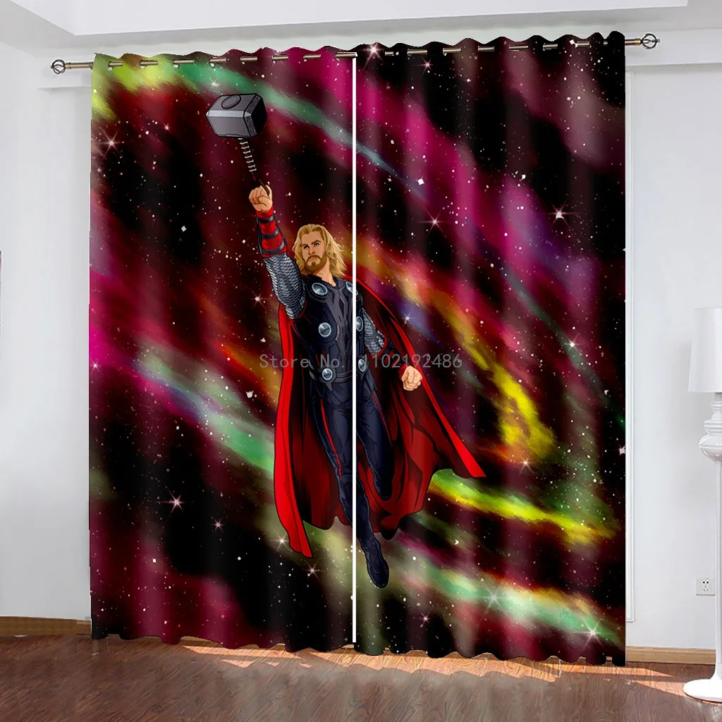Капитан Америка, Тор спайдърмен затеняющий завеса Спалня Тема хола Затемняющий эркерный завеса Коледен подарък за момчета Изображение 0