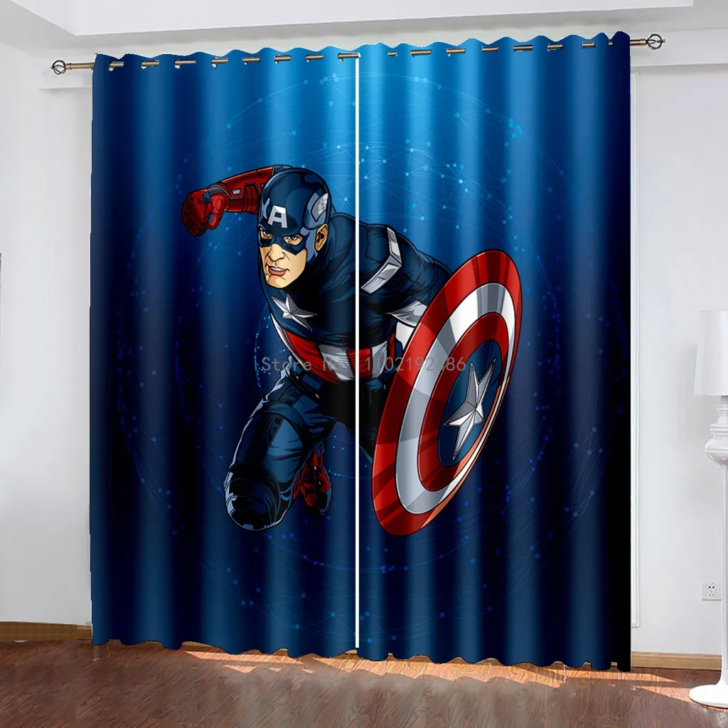 Капитан Америка, Тор спайдърмен затеняющий завеса Спалня Тема хола Затемняющий эркерный завеса Коледен подарък за момчета Изображение 1