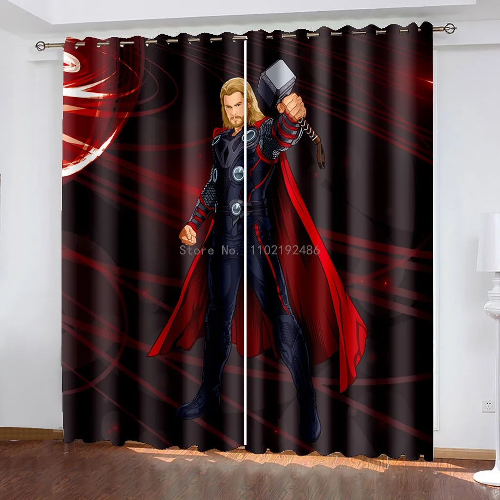 Капитан Америка, Тор спайдърмен затеняющий завеса Спалня Тема хола Затемняющий эркерный завеса Коледен подарък за момчета Изображение 3