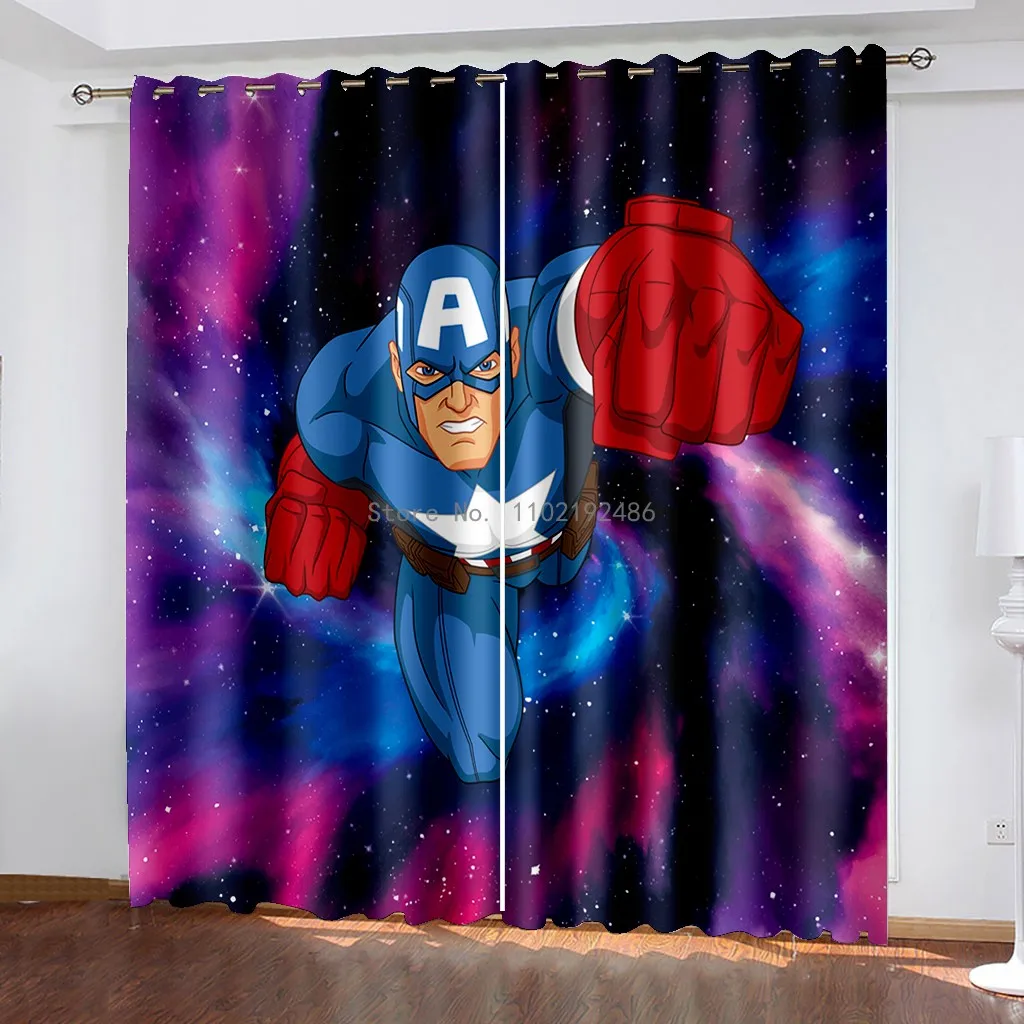 Капитан Америка, Тор спайдърмен затеняющий завеса Спалня Тема хола Затемняющий эркерный завеса Коледен подарък за момчета Изображение 5