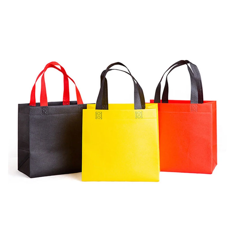 500 бр. Нетъкан пакет, ламиниран полипропилен чанта-тоут, рекламни цветна нетканая чанта-тоут за пазаруване Изображение 0