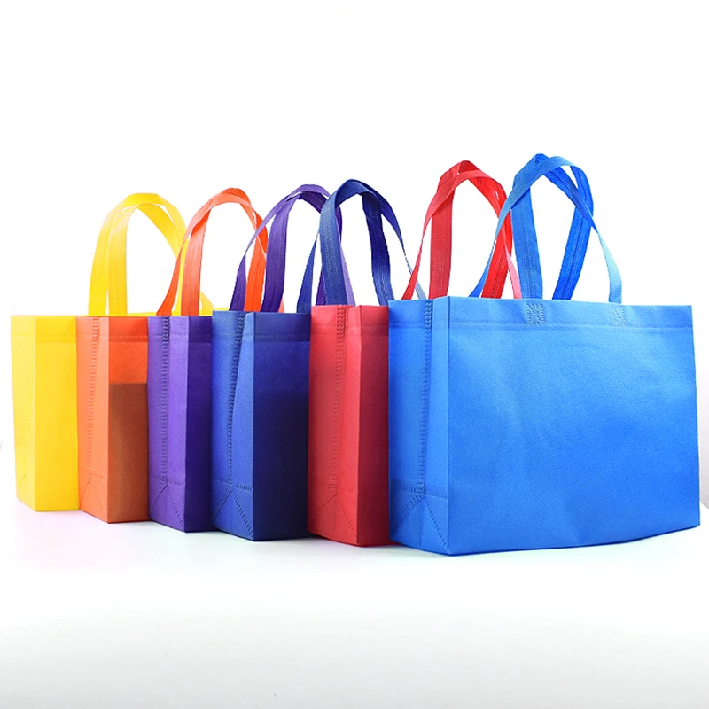 500 бр. Нетъкан пакет, ламиниран полипропилен чанта-тоут, рекламни цветна нетканая чанта-тоут за пазаруване Изображение 3