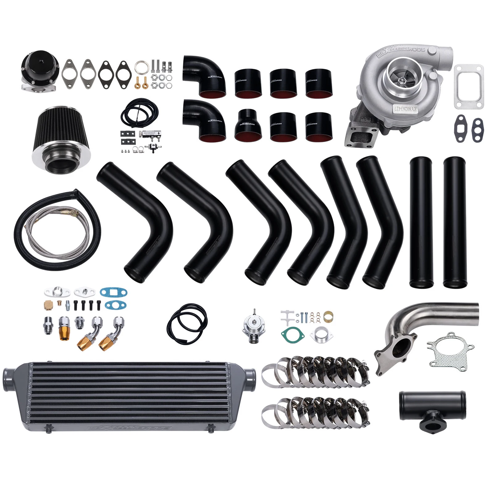 T04E Turbo Kit Wastegate + интеркулер интеркулерът + Комплект тръбопроводи за BMW E36 E46 325I 328I M3 i6 Изображение 0