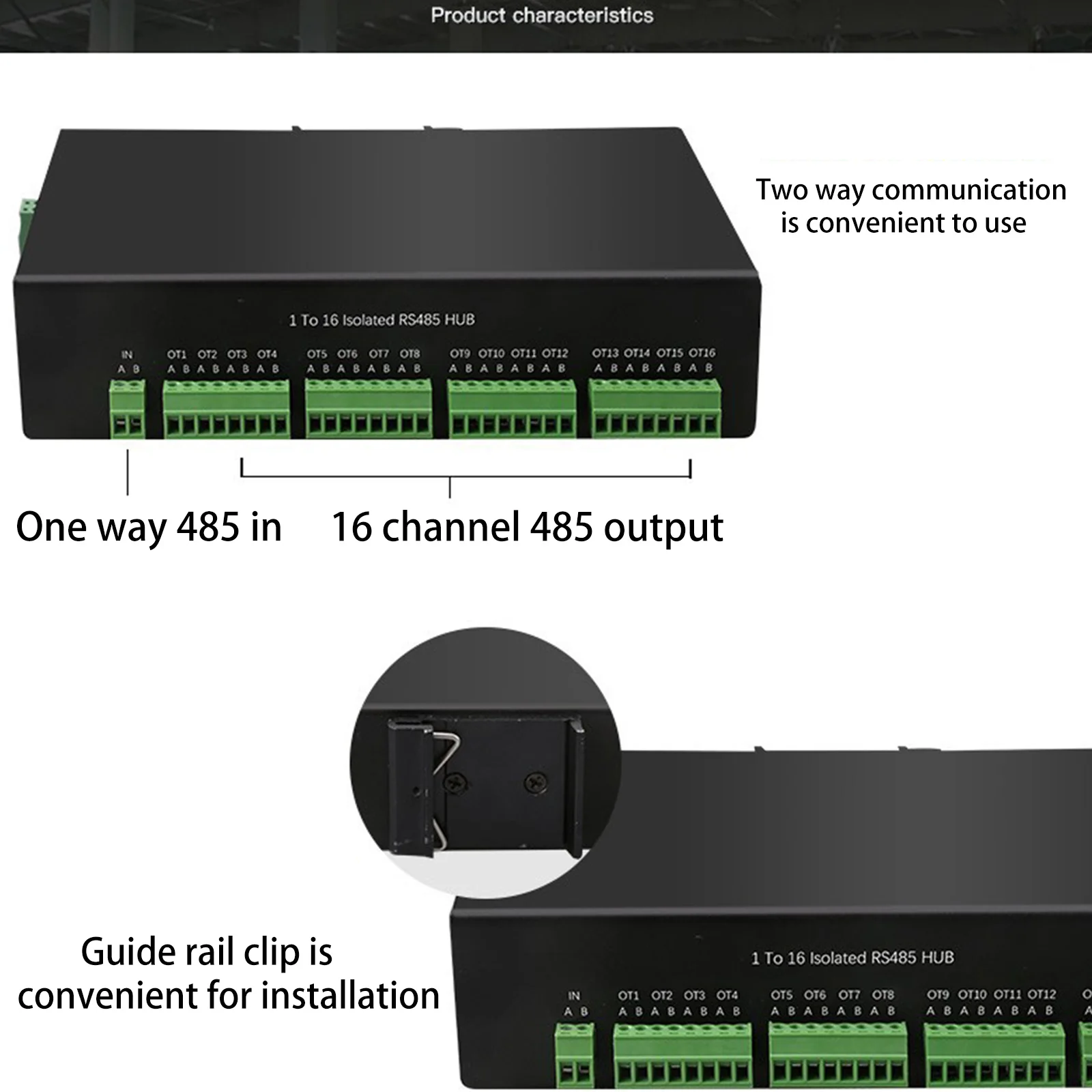 Промишлен Изолиран Hub RS485 от 1 До 16 Начини за RS-485 Сплитер 16 Ретранслатор TX1182 485 Sharer на Дърва Сериен Дропшиппинг Изображение 4
