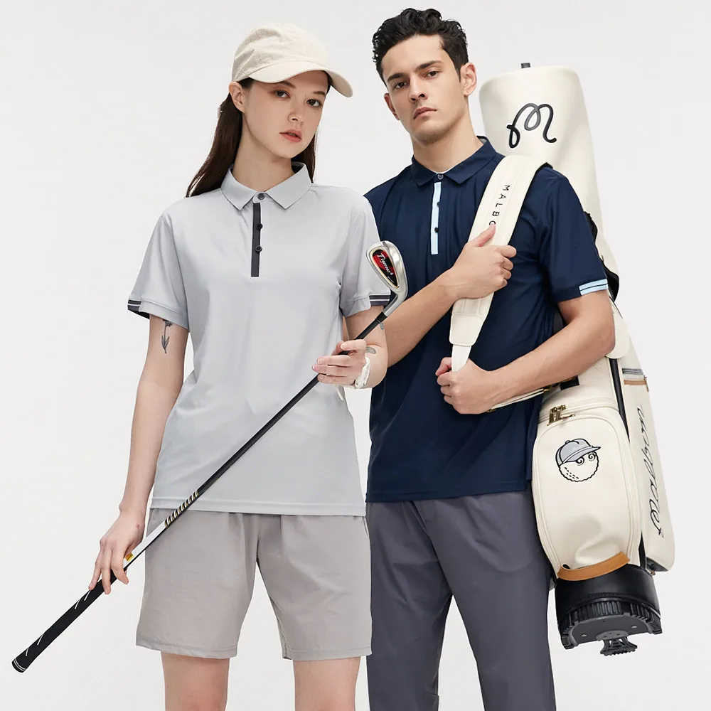 Летни дрехи за голф, бързосъхнеща дишаща поло риза, дамски дрехи за голф, тениска с къс ръкав и ревери, ежедневни спортни дрехи на открито Изображение 3