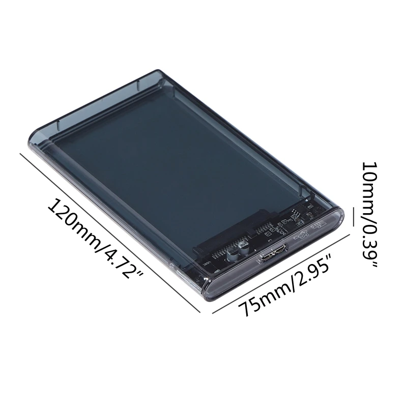 2,5-Инчов корпус на твърдия диск Сериен порт USB 3.0 Прозрачен тенис на външен твърд диск SSD Case Box 8 TB 6 gbps Изображение 5