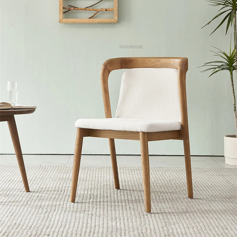 Скандинавските трапезни столове от масивно дърво за мебели за дома, Кухненски кът на стол с облегалка, Лесен за употреба, луксозна маса за хранене, стол за ресторант Изображение 0