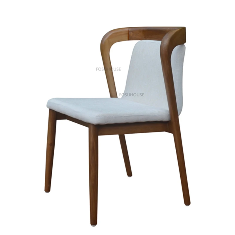 Скандинавските трапезни столове от масивно дърво за мебели за дома, Кухненски кът на стол с облегалка, Лесен за употреба, луксозна маса за хранене, стол за ресторант Изображение 1