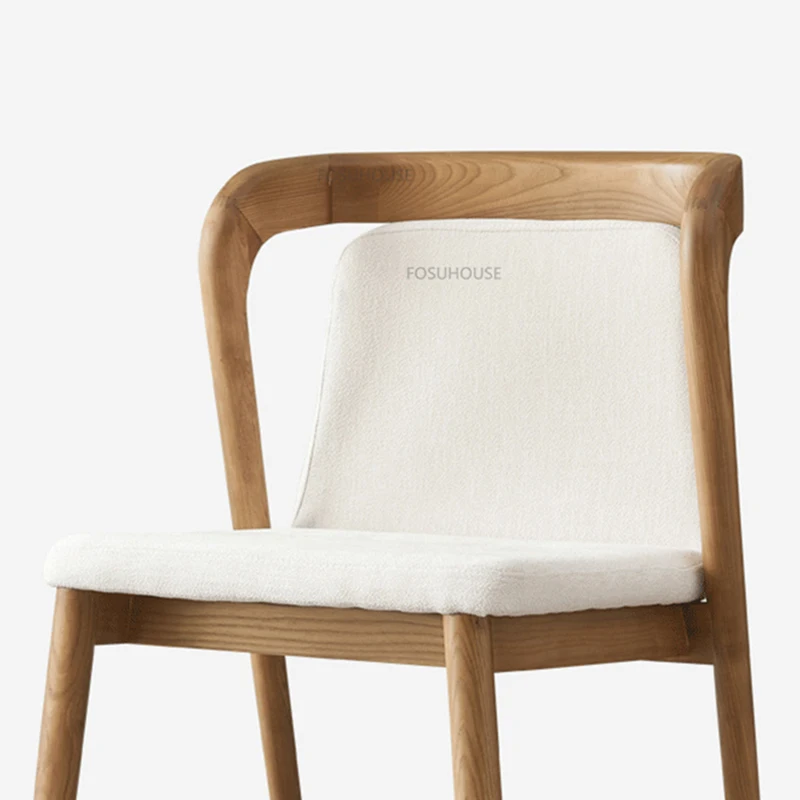 Скандинавските трапезни столове от масивно дърво за мебели за дома, Кухненски кът на стол с облегалка, Лесен за употреба, луксозна маса за хранене, стол за ресторант Изображение 3