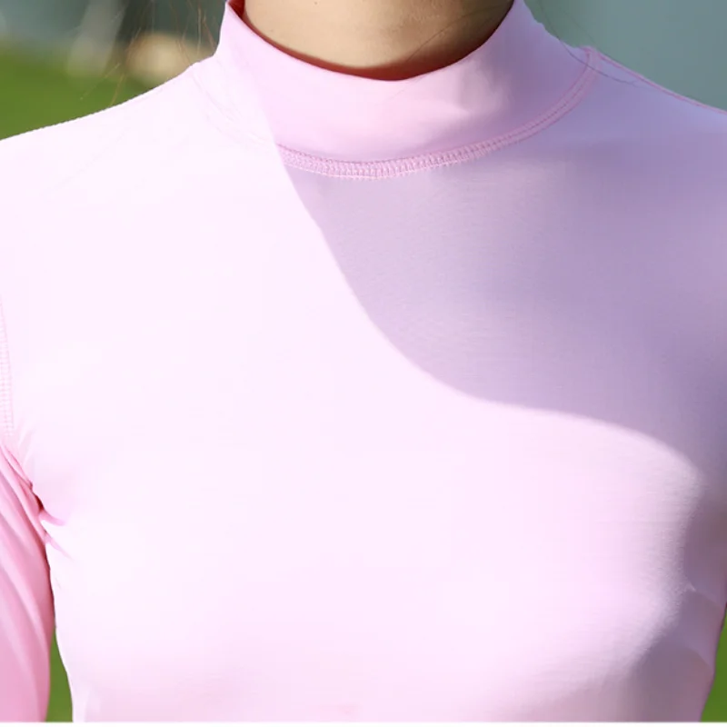 PGM golf дамско палто от ледената коприна, солнцезащитная тениска с дълги ръкави, долната риза от ледената коприна, лятна ультратонкая тениска cool money yf безжичната-001 Изображение 4