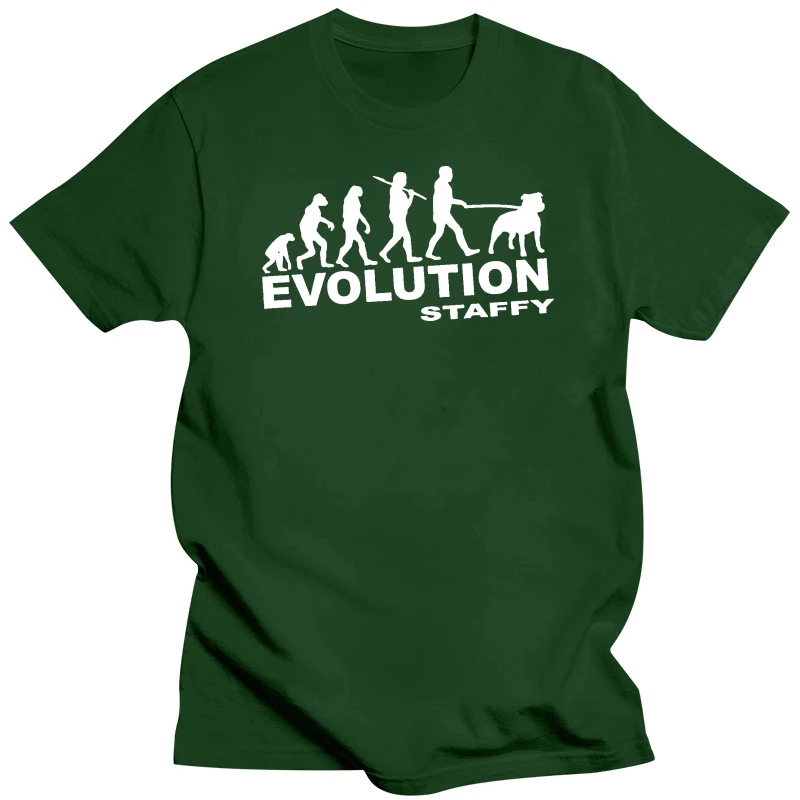 Еволюцията на Стаффи Мъжка Тениска Стафордшир териер Стаффи Staffie Staff Dog Изображение 3