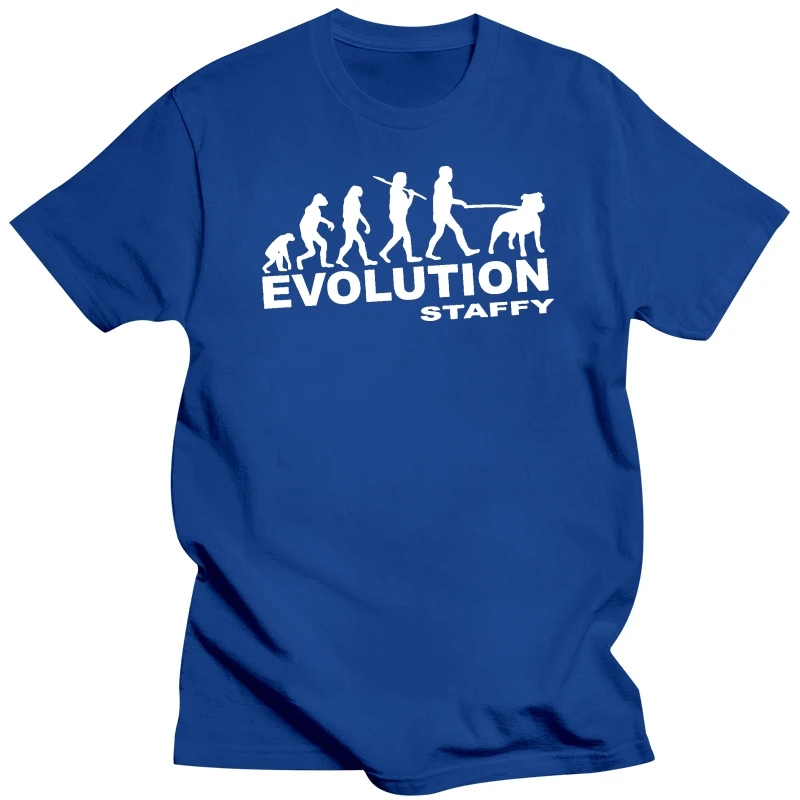 Еволюцията на Стаффи Мъжка Тениска Стафордшир териер Стаффи Staffie Staff Dog Изображение 5