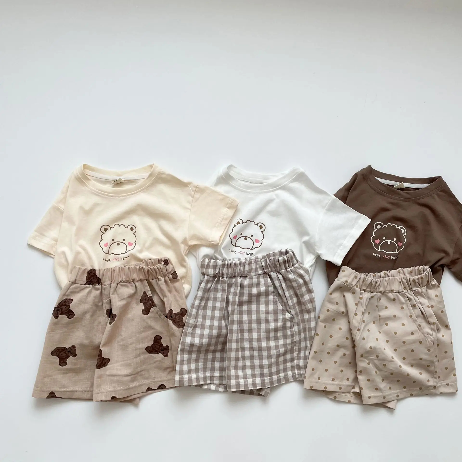 2023 Комплект дрехи за новородени, 2 броя, блузи, шорти, летен комплект дрехи за малките момичета Изображение 0