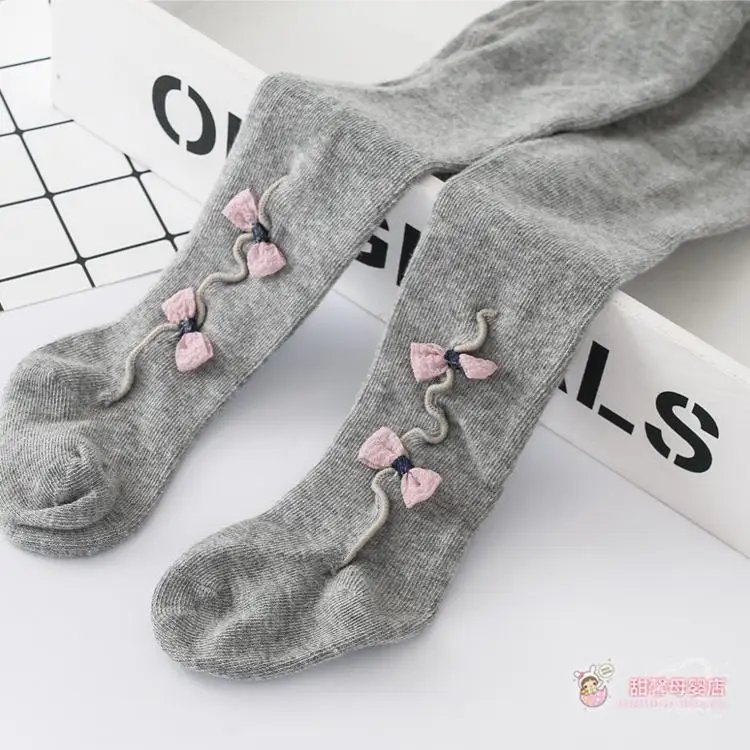 Чорапи за малки момичета, зимни топли възли чорапи принцеса, памучни чорапогащи с бантиком, детски чорапи носочные изделия от 0 до 3 години, Pantyhouse Изображение 2