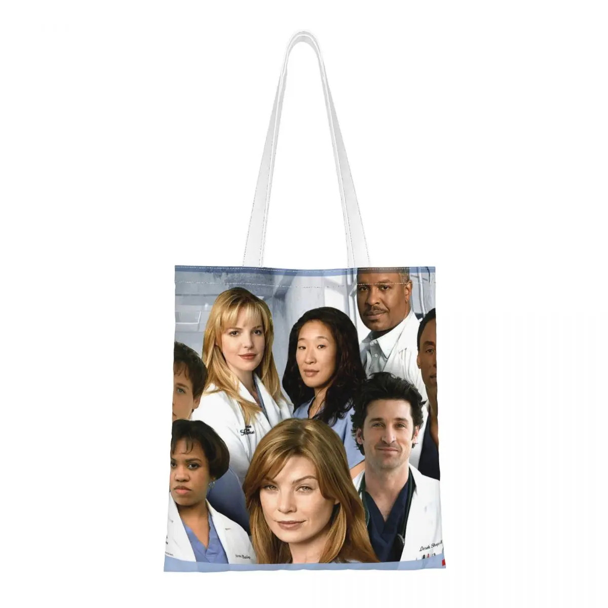 Grey ' s Anatomy Доктор медицинска Сестра Женствена Чанта През Рамо Мередит Грей Дерек Шепърд Торби за Многократна употреба За Пазаруване Сладко Чанта с Голям Капацитет Изображение 0