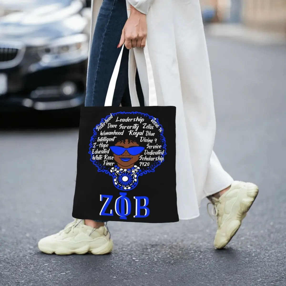 Множество дамски чанта за пазаруване Zeta Дамски холщовая чанта през рамо Преносима Phi Beta женски клуб ZOB Чанти за пазаруване Изображение 3